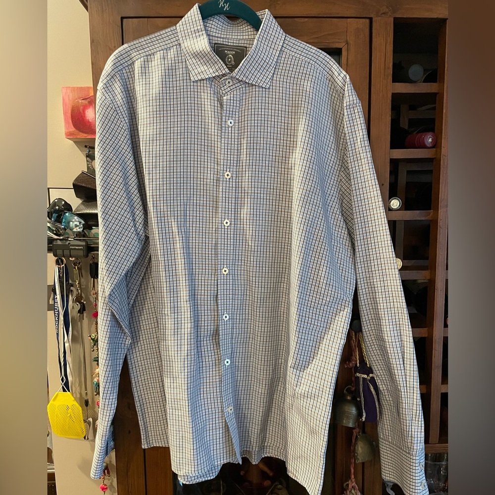 Maker and Company XL blue hey brown pattern